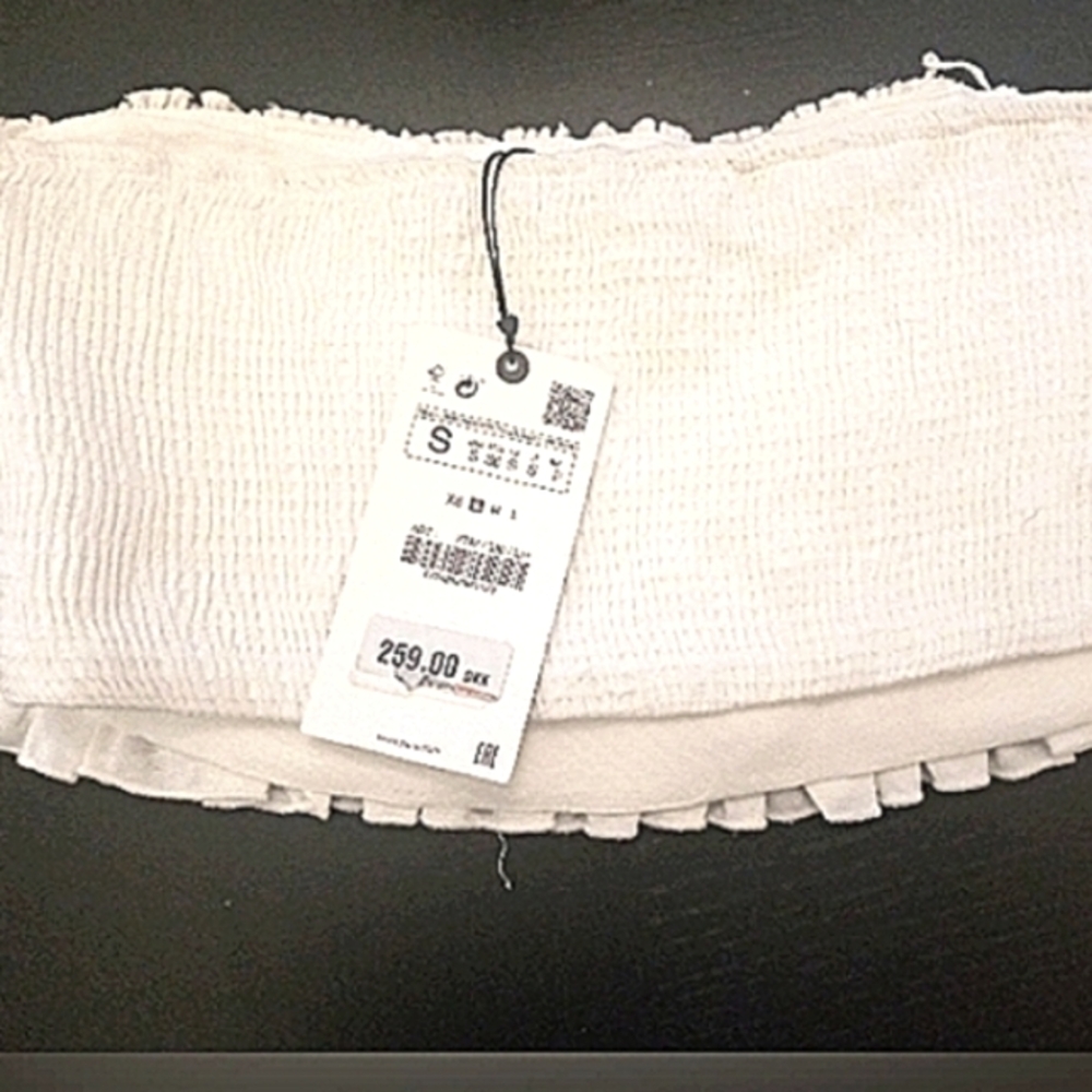 Zara White Ruffled Tube Top - Picture 5 of 5